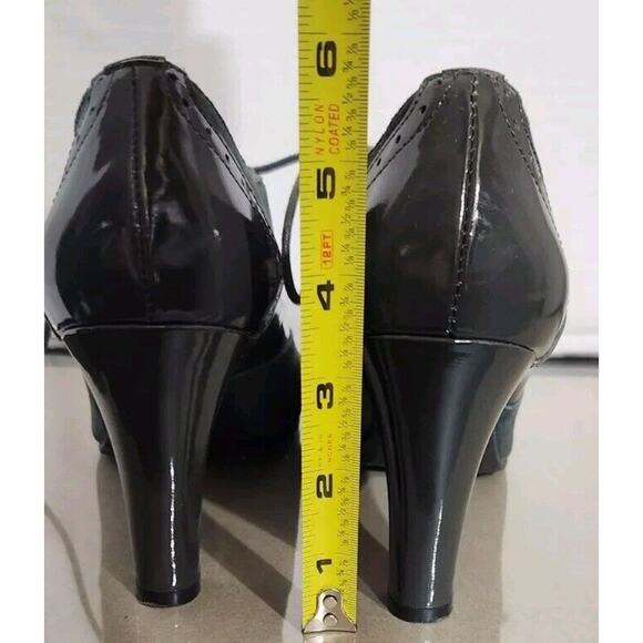 Jon Josef High Heel Shoes 7.5M Blue Gray Suede Leather Oxfords Lace Steampunk - Picture 7 of 11